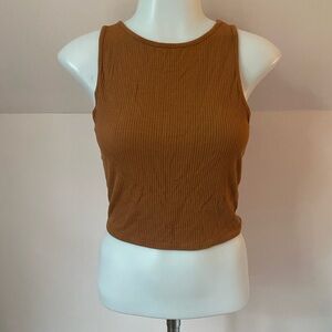 PacSun Brown Fitted Ribbed Tank Top